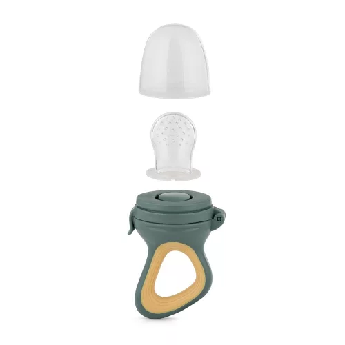 PETITE&MARS Szilikon gyümölcs etető cumi Fruzi Green&Ochre 6hó+