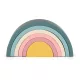 PETITE&MARS szilikon egymásra rakható játék Rainbow Misty Green 12m+