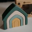 PETITE&MARS szilikon egymásra rakható játék  House Intense Ochre 12m+