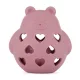 PETITE&MARS Szilikon játék csörgővel Bear Basil Dusty Rose 0m+