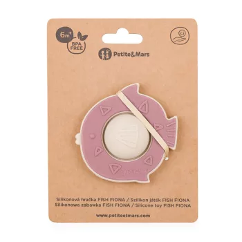 PETITE&MARS Szilikon játék Fish Fiona Dusty Rose 6hó+