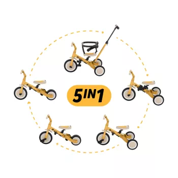 PETITE&MARS Multifunkciós tricikli 5in1 Turbo Intense Ochre