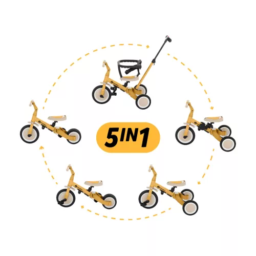 PETITE&MARS Multifunkciós tricikli 5in1 Turbo Intense Ochre