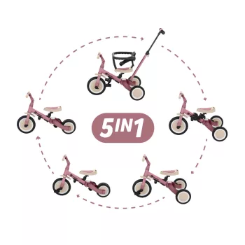 PETITE&MARS Multifunkciós tricikli 5in1 Turbo Dusty Rose