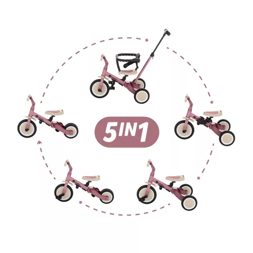 PETITE&MARS Multifunkciós tricikli 5in1 Turbo Dusty Rose