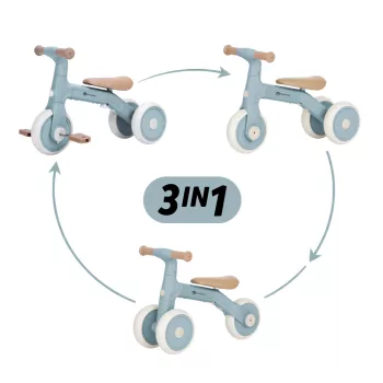 PETITE&MARS Multifunkciós tricikli 3v1 Bingo Sterling Blue