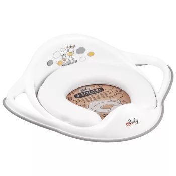 MALTEX WC szűkítő fogantyúkkal, puha Zebra - Fehér