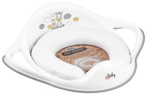 MALTEX WC szűkítő fogantyúkkal, puha Zebra - Fehér