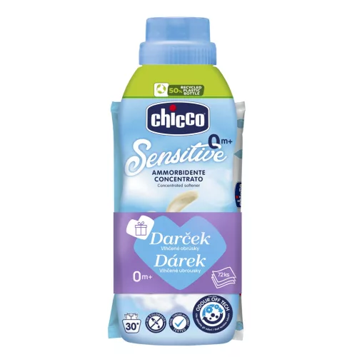 CHICCO Koncentrált öblítő Édes Púder 750ml + nedves törlőkendő 72 db ingyen