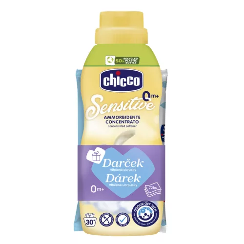 CHICCO Koncentrált öblítő Lágy érintés 750 ml + nedves törlőkendő 72 db ingyen