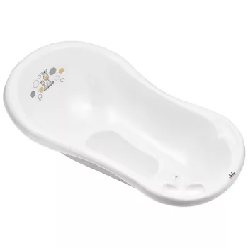   MALTEX Kád leeresztő dugóval és csúszásgátló betéttel Zebra 84 cm - Fehér