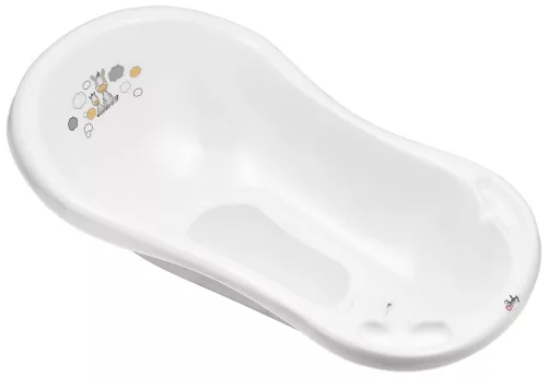 MALTEX Kád leeresztő dugóval és csúszásgátló betéttel Zebra 84 cm - Fehér