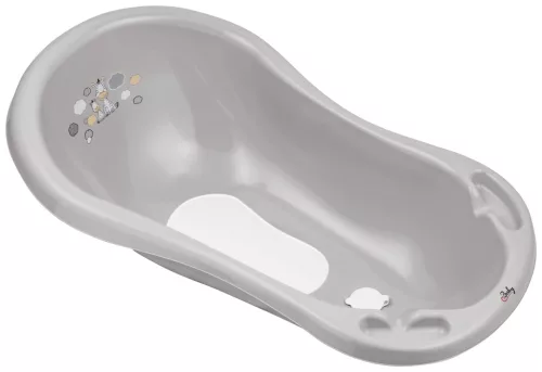 MALTEX Kád leeresztő dugóval és csúszásgátló betéttel Zebra 84 cm - Szürke