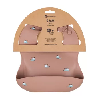 PETITE&MARS Szilikon előke Take&Match Kék Helikopterek 6m+