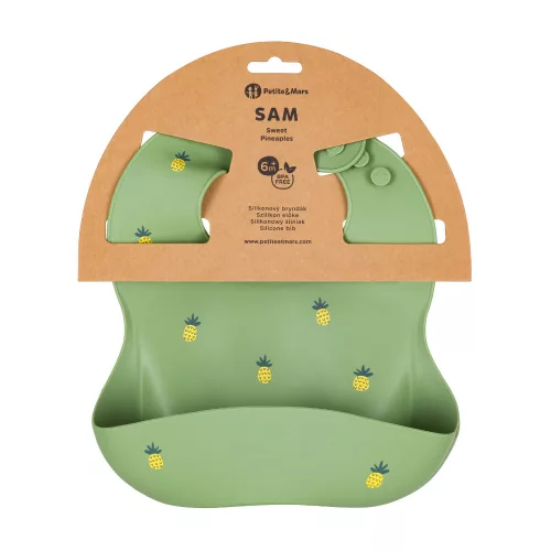 PETITE&MARS Szilikon előke Take&Match Sweet Pineapples 6m+
