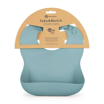 PETITE&MARS Szilikon előke Take&Match Frosted Sky 6m+