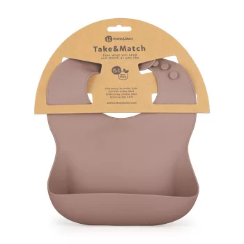 PETITE&MARS Szilikon előke Take&Match Velvet Latte 6m+