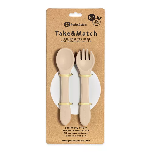 PETITE&MARS Szilikon evőeszközök Take&Match Desert Sand 6m+
