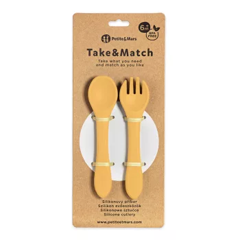   PETITE&MARS Szilikon evőeszközök Take&Match Intense Ochre 6m+