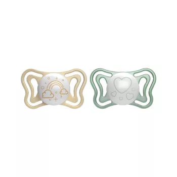 CHICCO Physio Light szilikonos éjszakai cumi 2-6h, 2db