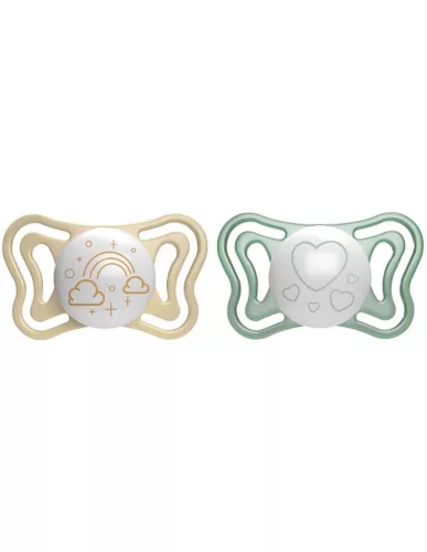 CHICCO Physio Light szilikonos éjszakai cumi 2-6h, 2db
