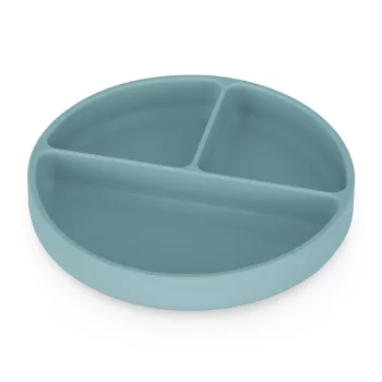   PETITE&MARS Szilikon osztott kerek tányér Take&Match Frosted Sky 6m+