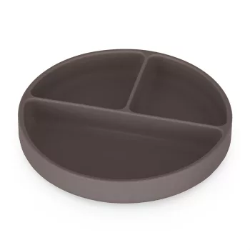   PETITE&MARS Szilikon osztott tányér kerek Take&Match Bitter Cocoa 6m+