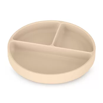   PETITE&MARS Szilikon osztott tányér, kerek Take&Match Desert Sand 6m+