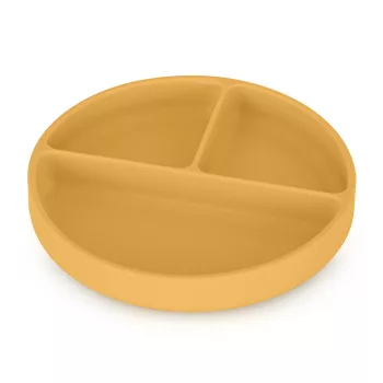   PETITE&MARS Szilikon osztott tányér, kerek Take&Match Intense Ochre 6m+