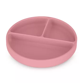   PETITE&MARS Szilikon osztott tányér, kerek Take&Match Dusty Rose 6m+