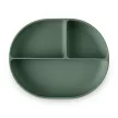 PETITE&MARS Szilikon osztott tányér, ovális Take&Match Misty Green 6m+