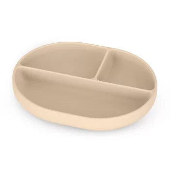   PETITE&MARS Szilikon osztott tányér, ovális Take&Match Desert Sand 6m+