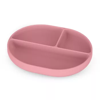  PETITE&MARS Szilikon osztott tányér, ovális Take&Match Dusty Rose 6m+