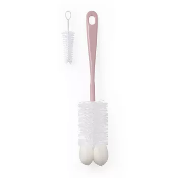 BABYONO Cumisüveg kefe mini kefével Rózsaszín