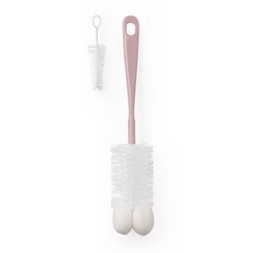 BABYONO Cumisüveg kefe mini kefével Rózsaszín