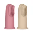 PETITE&MARS Szilikon ujjra húzható fogkefe szett Rose&Sand 2 db 6m+