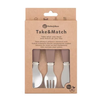   PETITE&MARS Rozsdamentes acél evőeszköz készlet Take&Match Velvet Latte 12m+