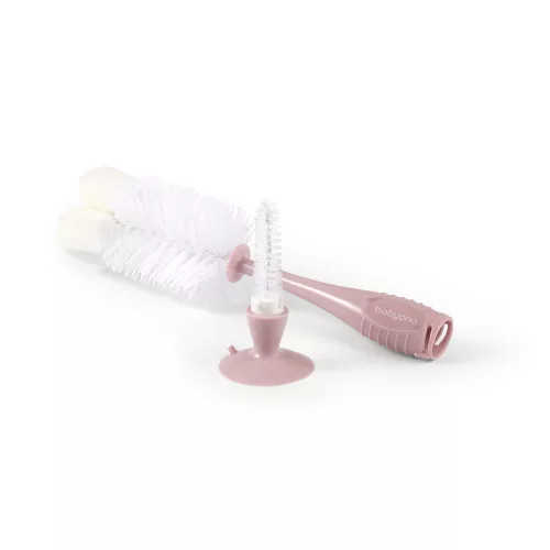 BABYONO Cumisüveg és cumikefe tapadókoronggal Rózsaszín