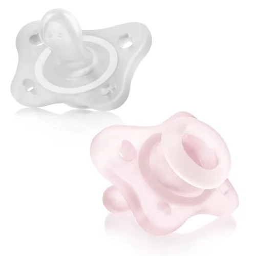 CHICCO Physio Mini Soft teljesen szilikonos cumi 0-2h lány 2db