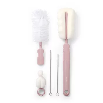   BABYONO Cumisüveg és cumimosó kefe levehető fogantyúval Rózsaszín