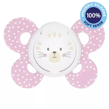   CHICCO Physio Comfort szilikon cumi 6-16 hónapos lányoknak - macska 1 db