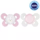 CHICCO Physio Comfort szilikon cumi 2-6m lány - nyuszi/pöttyök 2 db