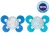 CHICCO Cumisüveg Physio Comfort szilikon éjszakai 16-36h fiú - macska/csillagok 2 db
