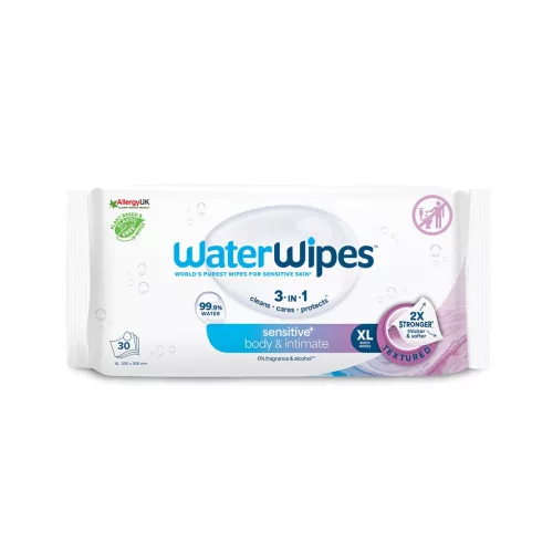 WATERWIPES Nedves törlőkendők Body&Intimate 30 db