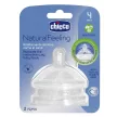CHICCO Natural Feeling szilikon cumisüveg cumi állítható átfolyással 4h+ 2 db