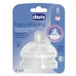 CHICCO Natural Feeling szilikon cumisüveg cumi gyors áramlás 6m+ 2 db