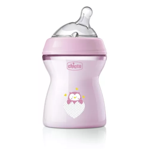 CHICCO Natural Feeling 250 ml cumisüveg kislányoknak 2m+