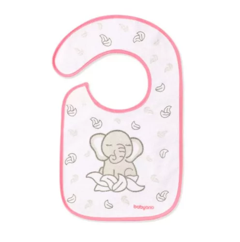 BABYONO Előke Frottír, közepes, vízálló elefánt 6hó+