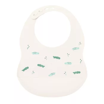 NATTOU szilikonos előke csattal, BPA-mentes, fehér