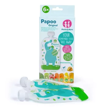   PETITE&MARS Papoo Original tasak bébiételekhez, elefánt, 6 db